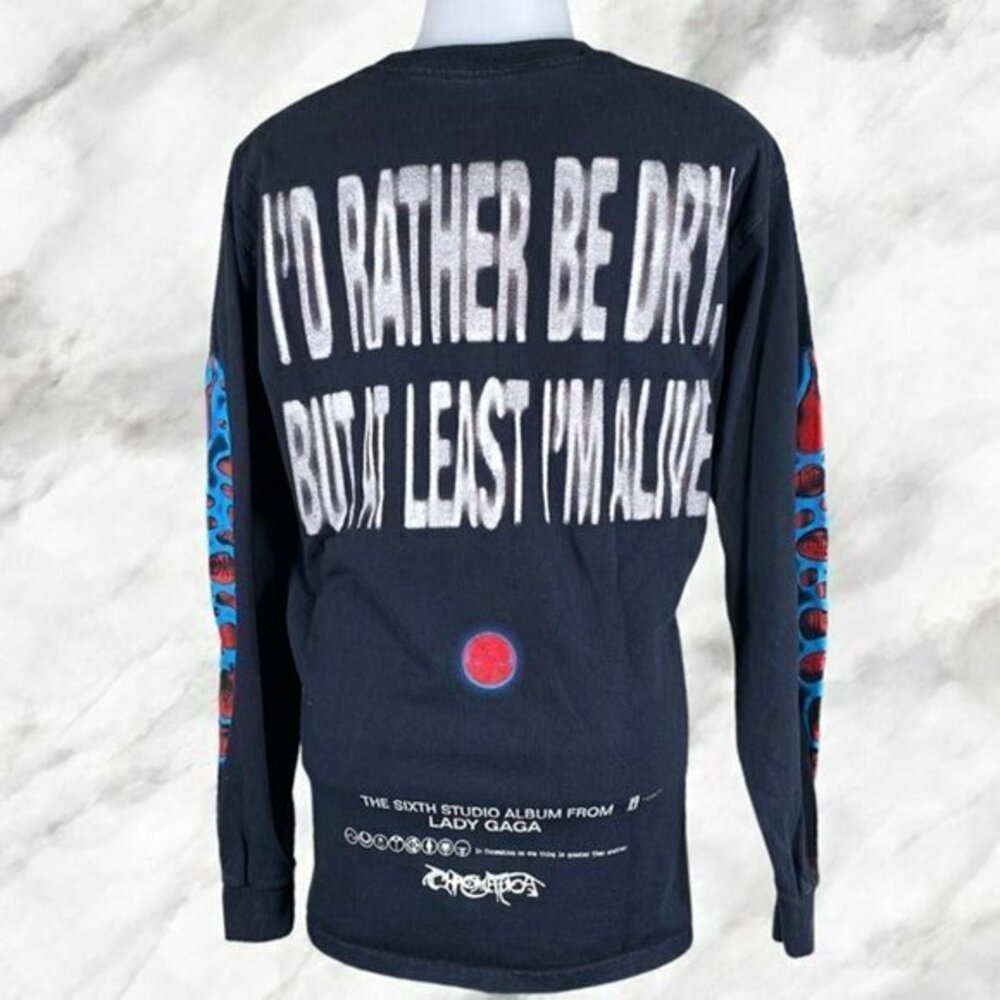 Lady Gaga & Ariana I'd Rather Be Dry, But At Least I'm Alive Print Shirt Rare